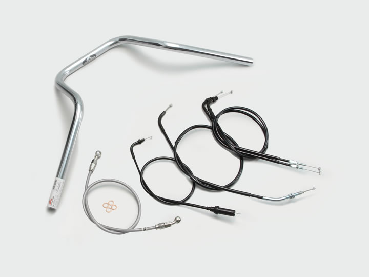 ハリケーン POLICE 5型 ハンドルSET VTR250/LD（09-17 MC33-1300001-）(FI車) クロームメッキ H014-069C