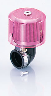 KITACO(キタコ) 汎用 スーパーパワーフィルター（エルボ90°） Φ35 クリアピンク 515-0801356