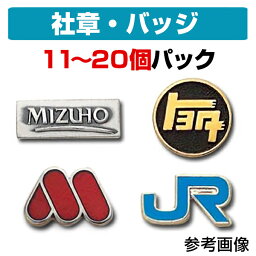 【ケース付き】 社章・会社バッジ作成パック（20個セット価格） | 社章 作成 デザイン 複製 留め具 創立 記念日 周年 イベント ノベルティ ピンバッジ バッジ バッチ バッヂ オリジナル ユニフォーム 記章 スーツ ロゴ ロゴバッジ 会社 メッキカラー