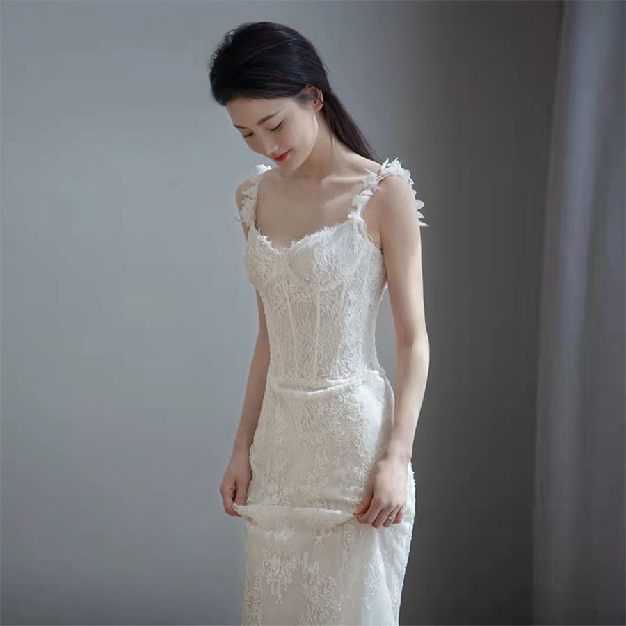 マーメイドライン ノースリーブ ウェディングドレス マーメード マーメイドワンピ 白 マーメイドドレス 花嫁ドレス ウエディング 袖なし 二次会ウエディングドレス 前撮り 結婚式 2次会 オーダーメイド【XS～XXL】