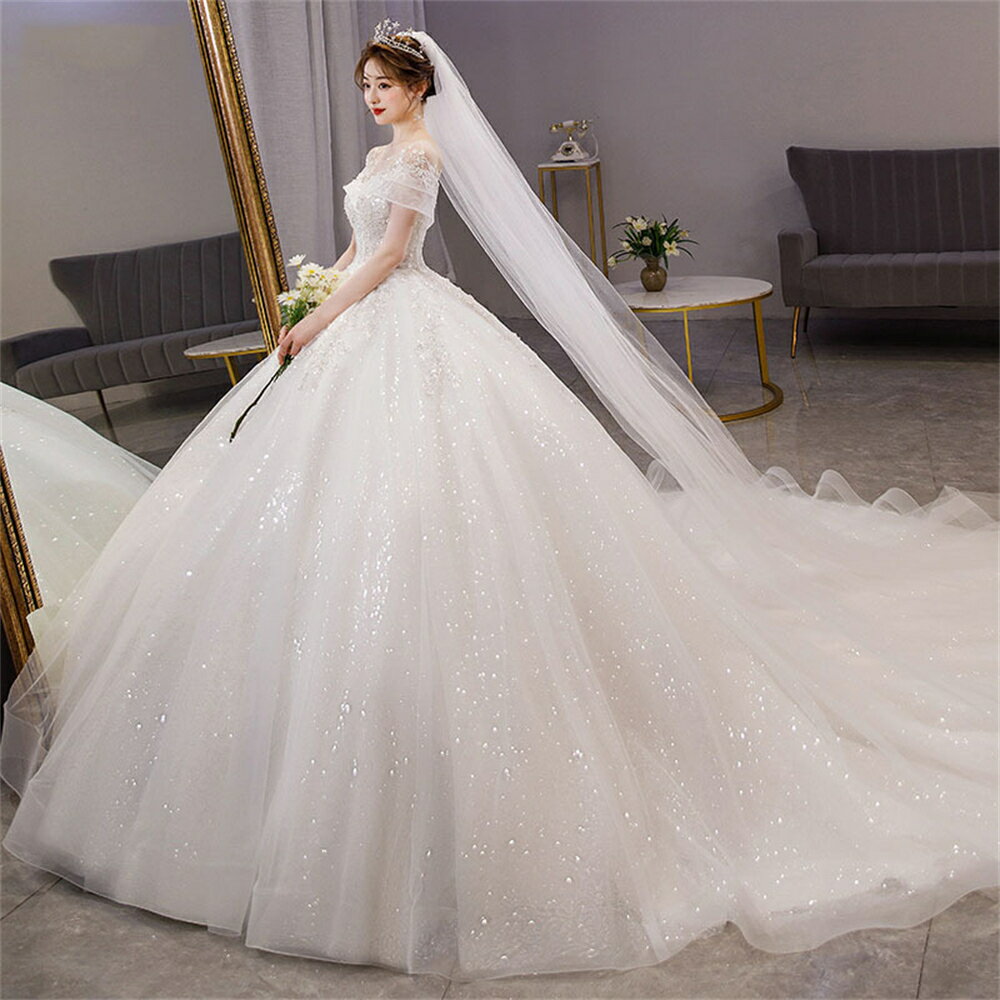 Rakuten - ウエディングドレス レディース ロングドレス パーティードレス ワンピース プリンセスドレス 編み上げ 結婚式 二次会 披露宴 花嫁 きれいめ ホワイトwedding dress