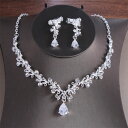 アクセサリー 結婚式 ウェディングアクセサリー ネックレス ピアス・イヤリング ウェディング小物【2点セット】 ブライダルジュエリー
