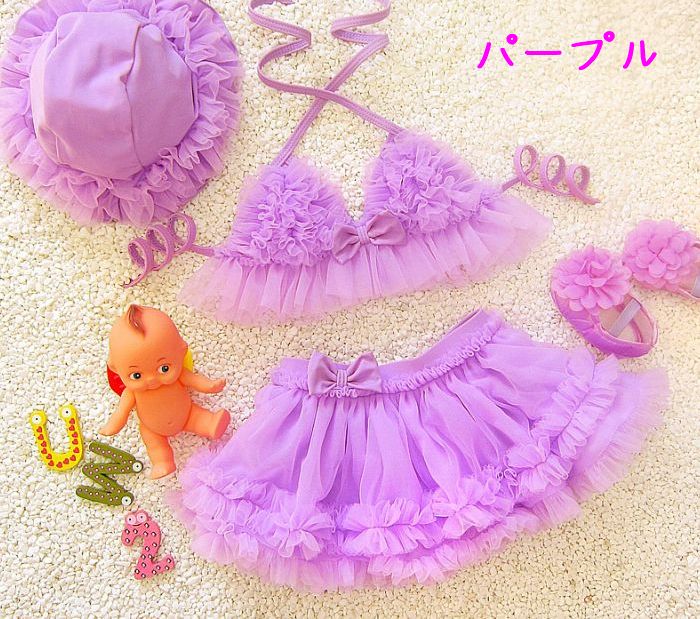 Rakuten - 子供 水着 キッズ 女の子 スイムウェア キッズ水着 帽子付き 女児 保育園 幼稚園 セパレート水着 かわいい水着 海 プール 子ども水着