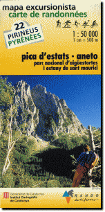 ピレネー山脈最高峰を含むハイクオリティ・エリアマップ【ピレネーマップ22 ピカ・デスタ - アネト Pica d'Estas - Aneto】