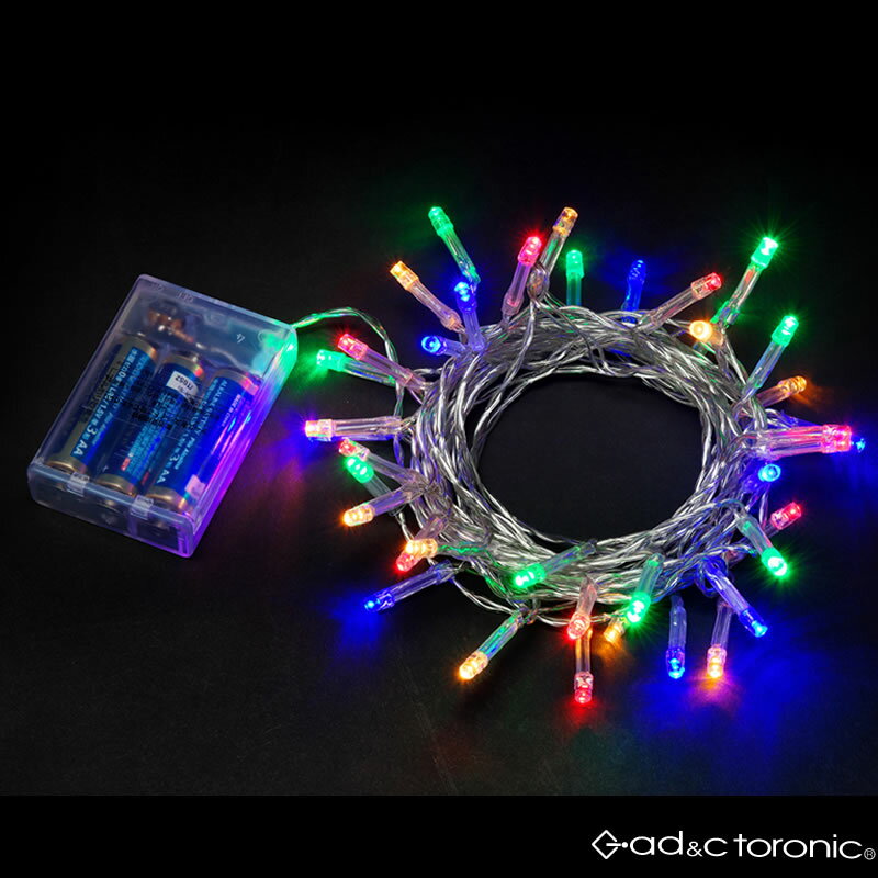 室内用 LED イルミネーション ライト 5m 40球 ストレートタイプ 電池式 『AD&C TORONIC』 カラー：ミックス　「ASH-TR40L」消費税込　送料無料！