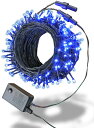 【当日配送対応】テルノン カラー ブルー LED イルミネーション ライト 20m 200球 ストレート タイプ メモリー 機能 コントローラ 付属 5連結可 ...