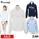 【ポイント10倍！4/3 12:59迄】ルコックスポルティフ ゴルフ ルコック le coq sportif GOLF レディース トレーナー ハーフジップカットソー UVカット 吸汗 襟リブ ロゴ刺繍デザイン 【送料無料】 2023 春夏 新作 ゴルフウェア その1