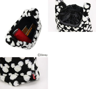【30%OFF SALE】アダバット ×ミッキーマウスコラボ adabat ×Mickey Mouse レディース カートバッグ カートポーチ ラウンドバッグ ミッキーマウスデザイン フェイクファー素材 内側巾着仕様 2018 秋冬 新作 ゴルフ