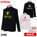 【30％OFF SALE】アルチビオ archivio メンズ ハイネックシャツ　長袖　裏起毛　プルオーバー　フロッキーロゴプリント　ボーダー柄ディテール 【送料無料】 2019 秋冬 新作 ゴルフウェア