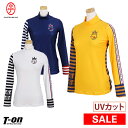 【50％OFF SALE】カステルバジャック カステル バジャック スポーツ CASTELBAJAC SPORTS レディース ハイネックシャツ インナーシャツ　長袖 クマ×ブロックロゴ　UVカット　消臭　抗菌　ボーダー柄　 2019 秋冬 新作 ゴルフウェア