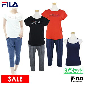 【50％OFF SALE】フィラ FILA レディース Tシャツ カップ付きキャミソール レギンス 3点セット セットアイテム フィットネス ヨガウェア ホットヨガ トレーニングウェア 水陸両用