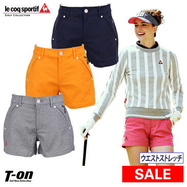 【30％OFF SALE】Regina(レジーナ)2019冬号 雑誌掲載ルコックスポルティフ ゴルフ ルコック le coq sportif GOLF レディース パンツ ショートパンツ ストレッチ 音楽モチーフ刺繍 ロゴ刺繍 シンプル 2019 秋冬 新作 ゴルフウェア