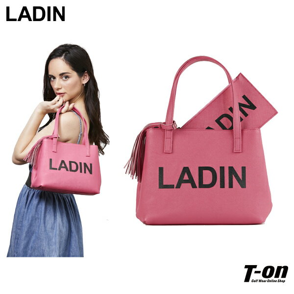 ラディン LADIN メンズ レディース カートバッグ カートポーチ ラウンドバッグ 牛革製 タッセル付 ポーチ付 ロゴデザイン 上質素材 ピンク 【送料無料】