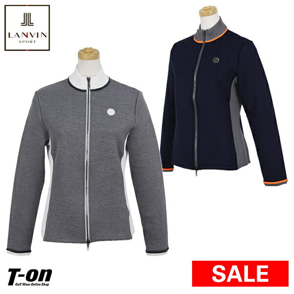 【30％OFF SALE】ランバン スポール LANVIN SPORT 日本正規品 レディース ブルゾン　ストレッチ　ダンボールニット　リブニット切替デザイン　上品スポーティー 【送料無料】 2019 秋冬 新作 ゴルフウェア