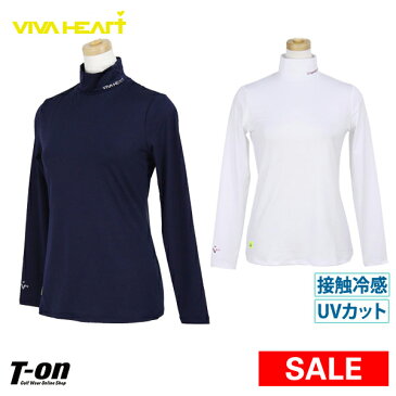 【30％OFF SALE】ビバハート VIVA HEART レディース ハイネックシャツ 長袖ハイネックインナーシャツ アンダーシャツ 接触霊感 UVカット 吸水速乾 メッシュ切り替え ロゴプリント 2019 春夏 新作 ゴルフウェア