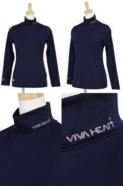 【30％OFF SALE】ビバハート VIVA HEART レディース ハイネックシャツ 長袖ハイネックインナーシャツ アンダーシャツ 接触霊感 UVカット 吸水速乾 メッシュ切り替え ロゴプリント 2019 春夏 新作 ゴルフウェア