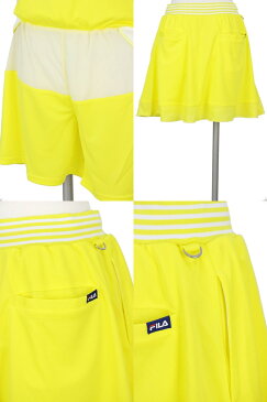【30%OFF SALE】フィラ フィラゴルフ FILA GOLF レディース スカート 一体型インナーパンツ付き メッシュフリル切替 ロゴ刺繍 2019 春夏 新作 ゴルフウェア