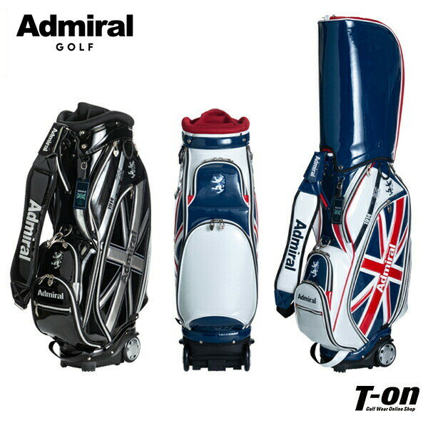 アドミラルゴルフ Admiral Golf 日本正規品 メンズ キャディバッグ キャスター付き 9.5型 46インチ対応 ユニオンジャック トリコロールデザイン 光沢のあるエナメル素材 【送料無料】 ゴルフ