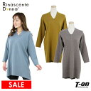 【40％OFF SALE】リナシェンテドンナ Rinascente Donna レディース ワンピース ニットワンピース ミニ丈ワンピース 後ろスリット入り チュニックにもなる Vネック 【送料無料】