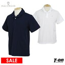 【30%OFF SALE】ハリールイド HALYRUID メンズ ポロシャツ 半袖 ワイドカラー サッカー素材 コットン混紡ゴルフウェア