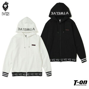 V12 ゴルフ ヴィ・トゥエルブ メンズ ブルゾン フード付きブルゾン フルジップパーカー F／Z LOGO HOODIE M〜3Lまで ストレッチ ダンボールニット素材 【送料無料】 ゴルフウェア