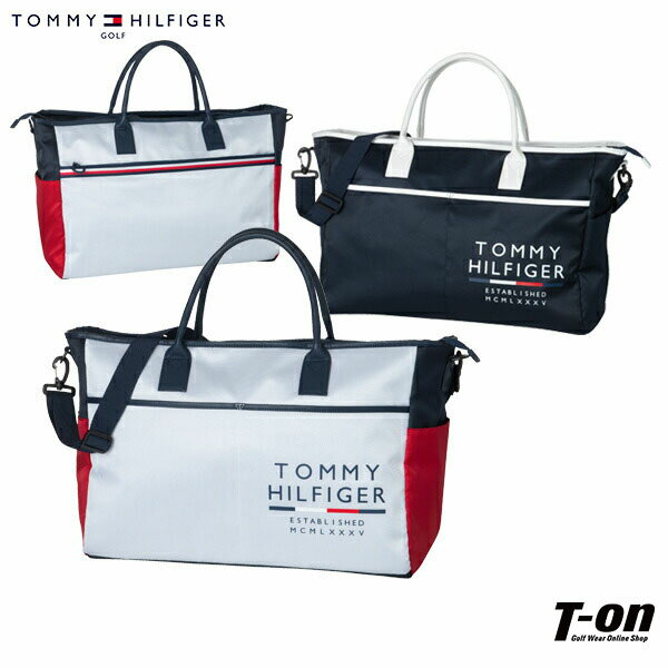 トミー ヒルフィガー ゴルフ TOMMY HILFIGER GOLF 日本正規品 メンズ レディース ボストンバッグ ビックトートバッグ ショルダーベルト付 ロゴプリント 革調ディテール トリコロール配色ライン 【送料無料】 ゴルフ