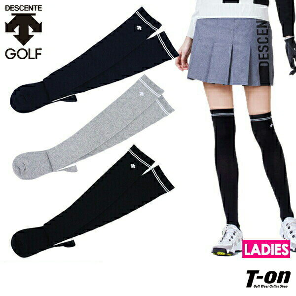 デサントゴルフ デサント DESCENTE GOLF レディース ソックス ニーハイソックス オーバーニーソックス 段階着圧設計 ロゴジャガード ラインデザイン 2022 春夏 新作 ゴルフ