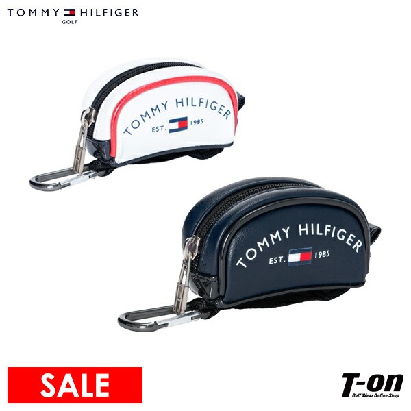 トミー ヒルフィガー ゴルフ TOMMY HILFIGER GOLF 日本正規品 メンズ レディース ボールポーチ ボールケース ボール2個収納可能 カラビナ付き ベルトループ付き レザー調素材 ロゴデザイン ゴルフ