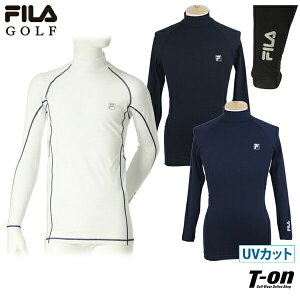 フィラ フィラゴルフ FILA GOLF メンズ ハイネックシャツ 長袖 インナーシャツ コンプレッションシャツ UVカット 吸汗速乾 ストレッチ ロゴプリント 2021 春夏 新作 ゴルフウェア