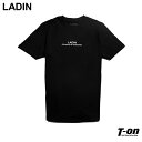ラディン LADIN メンズ レディース Tシャツ 半袖 クルーネック ストレッチ コットン100% ミニロゴTシャツ ブラック ロゴプリント ユニセックス