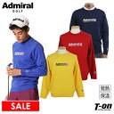 【40％OFF SALE】アドミラルゴルフ Admiral Golf 日本正規品 メンズ セーター クルーネック 発熱 保温 ボーダー編地デザイン フロントロゴプリント ゴルフウェア その1