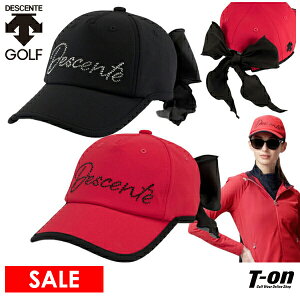 【ポイント10倍！11/21 12:59迄】デサントゴルフ デサント DESCENTE GOLF レディース キャップ バックリボン付き スワロフスキーロゴ LUXE COLLECTION 2022 秋冬 新作 ゴルフ