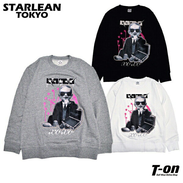 楽天【T-on】ティーオンスターリアン東京 STARLEAN TOKYO メンズ トレーナー クルーネック スウェット素材 コットン100％ スーツベビーワッペン スタープリント 【送料無料】