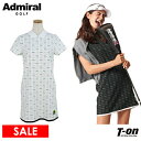 【40％OFF SALE】アドミラルゴルフ Admiral Golf 日本正規品 レディース ワンピース 半袖 BEATLESコラボ ストレッチ ビートルズモチーフ モノグラム柄風 【送料無料】 ゴルフウェア その1