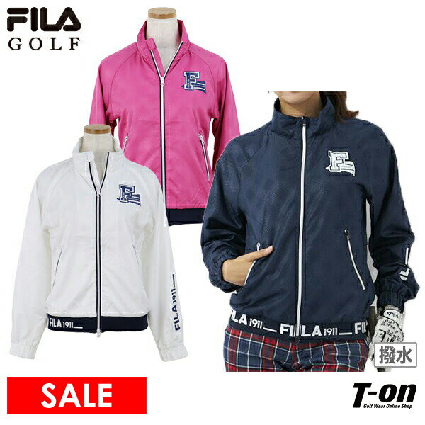 フィラ フィラゴルフ FILA GOLF レディース ブルゾン 撥水 背中ベンチレーション メッシュ裏地付 シャドーチェック柄 ロゴプリント 2022 秋冬 新作 ゴルフウェア