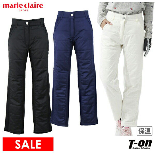 【30％OFF SALE】マリクレール マリ・クレール スポール marie claire sport レディース パンツ ロングパンツ 中綿パンツ 一部裏起毛ストレッチ素材切替 保温 防寒 異素材コンビ 2022 秋冬 新作 ゴルフウェア