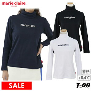 マリクレール マリ・クレール スポール marie claire sport レディース ハイネックシャツ 長袖 インナーシャツ +8.4℃ 蓄熱 裏起毛 ストレッチ ロゴプリント M〜3Lまで 2022 秋冬 新作 ゴルフウェア