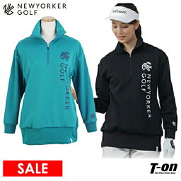 【SALE】ニューヨーカーゴルフ NEWYORKER GOLF レディース トレーナー ハーフジッププルオーバー ロングスウェット ストレッチ ロゴプリント ゴルフウェア OFF