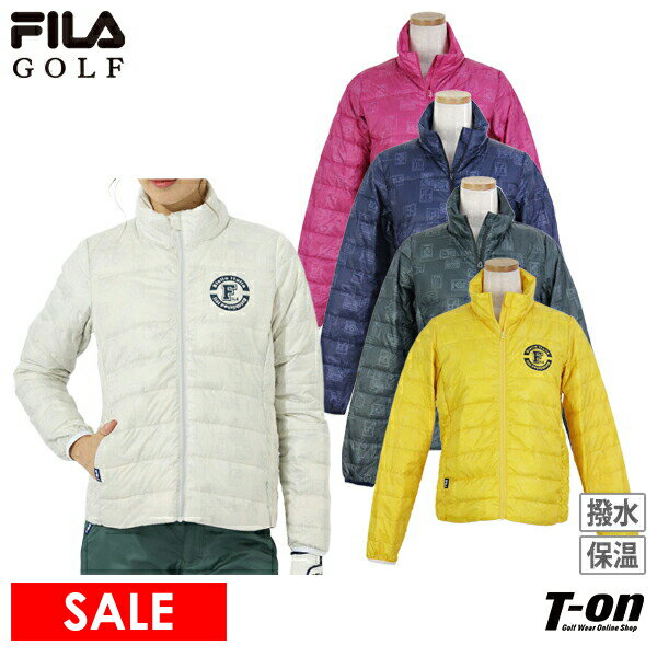 【30％OFF SALE】フィラ フィラゴルフ FILA GOLF レディース ブルゾン ダウン混ブルゾン ハイブリッドダウン 保温 撥水 防寒 ロゴプリント 洗えるダウン 収納袋付き 2022 秋冬 新作 ゴルフウェア