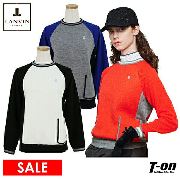 【ポイント5倍 12/12 12:59迄】【30％OFF SALE】ランバン スポール LANVIN SPORT 日本正規品 レディース セーター クルーネックセーター ニットプルオーバー 手洗い可 カラーブロックデザイン ポケット付 ロゴプリント 【送料無料】 ゴルフウェアのサムネイル