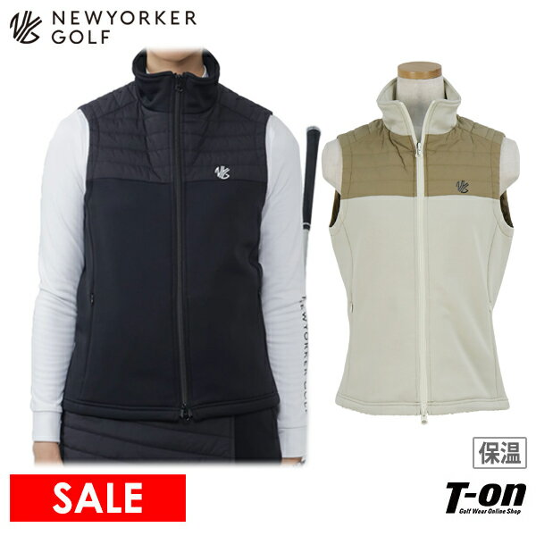 【SALE】ニューヨーカーゴルフ NEWYORKER GOLF レディース ベスト ハイブリッドベスト 中綿×裏起毛素材 保温 防寒 ストレッチ ロゴプリント 【送料無料】 ゴルフウェア OFF