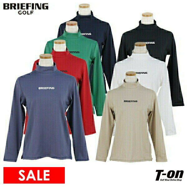 楽天【T-on】ティーオン【30％OFF SALE】ブリーフィング ゴルフ BRIEFING GOLF レディース ハイネックシャツ 長袖 モックネックシャツ WS TOUR LS HIGH NECK ロゴプリント 【送料無料】 ゴルフウェア