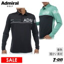 【30％OFF SALE】アドミラルゴルフ Admiral Golf 日本正規品 メンズ ポロシャツ 長袖 蓄熱 保温 ストレッチ 裏微起毛 フロント比翼仕立て 着丈長め ビッグロゴプリント ゴルフウェア