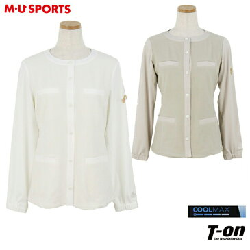 MUスポーツ エムユー スポーツ MUSライン M.U SPORTS MUSPORTS MUS Line レディース ブルゾン ノーカラージャケット 身頃フリース素材 保温 ストレッチ 異素材切替デザイン 裏ドライメッシュ素材 ボーン型ワッペン付 【送料無料】 2022 春夏 新作 ゴルフウェア