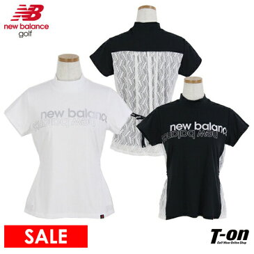 【30％OFF SALE】ニューバランス ゴルフ new balance golf レディース ハイネックシャツ 半袖 モックネックシャツ ストレッチ レース切替デザイン ロゴプリント 2022 春夏 新作 ゴルフウェア