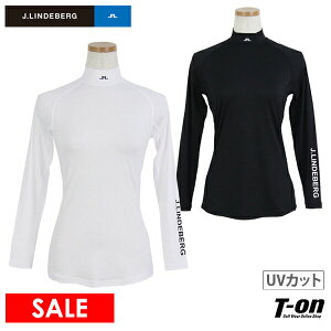 【30％OFF SALE】Jリンドバーグ J.LINDEBERG 日本正規品 レディース ハイネックシャツ 長袖 コンプレッションインナー アンダーウェア モックネックシャツ UVカット ロゴプリント 2022 春夏 新作 ゴルフウェア