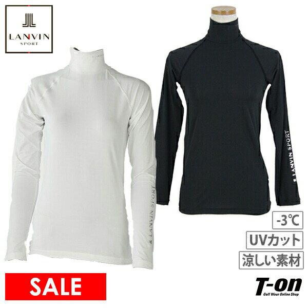 【50％OFF SALE】ランバン スポール LANVIN SPORT 日本正規品 レディース ハイネックシャツ 長袖 ハイネックインナーシャツ －3℃ UVカット 吸水速乾 メッシュ素材切替 ロゴプリント ゴルフウェア