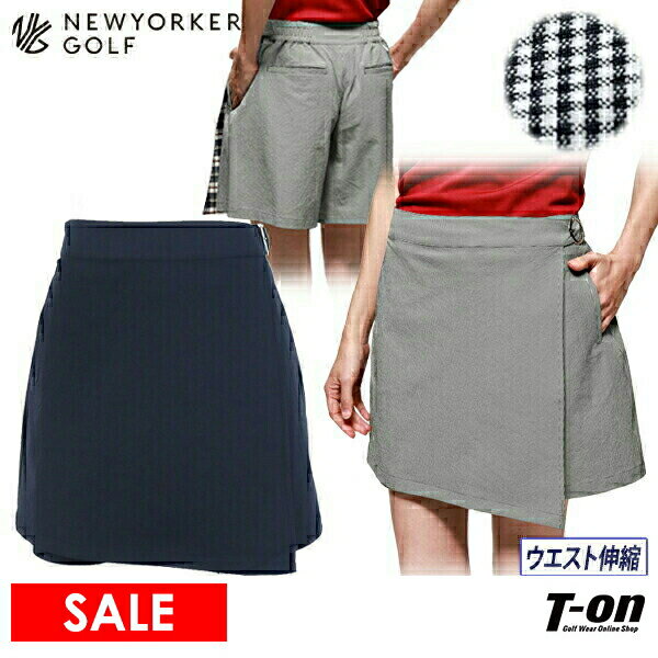 【SALE】ニューヨーカーゴルフ NEWYORKER GOLF レディース パンツ ラップパンツ ラップスカート風パンツ ストレッチ ウエスト伸縮 サッカー素材 【送料無料】 ゴルフウェア OFF