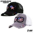 スターリアン東京 STARLEAN TOKYO メンズ レディース キャップ メッシュキャップ ダメージ加工 サングラスデザイン 星条旗スター刺繍 ゴルフ