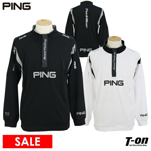 楽天【T-on】ティーオン【40％OFF SALE】ピン PING メンズ ハイネックシャツ 長袖 モックネックシャツ プルオーバー 比翼風スナップボタン仕様 PINGロゴデザイン バックプリント 3Lまでご用意 ゴルフウェア